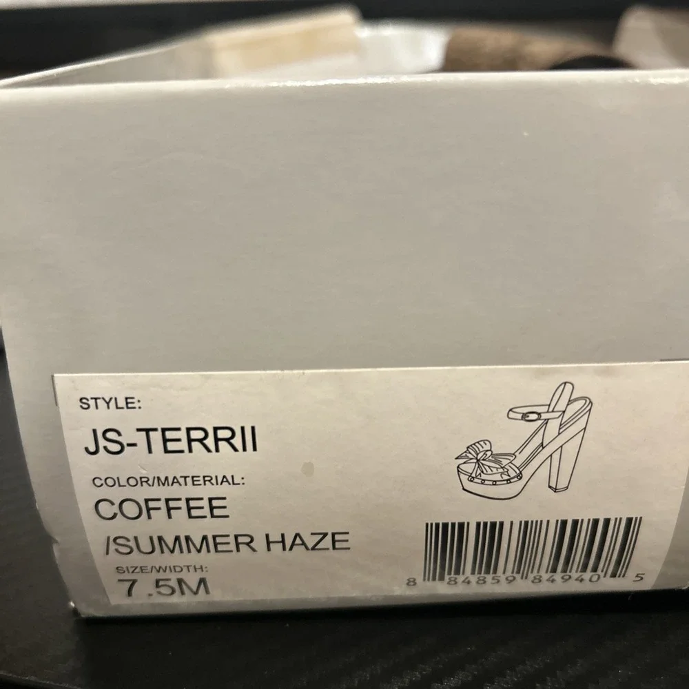 Jessica Simpson JS-TERRII  COFFEE/SUMMER HAZE Open Toe Heel Size 7.5